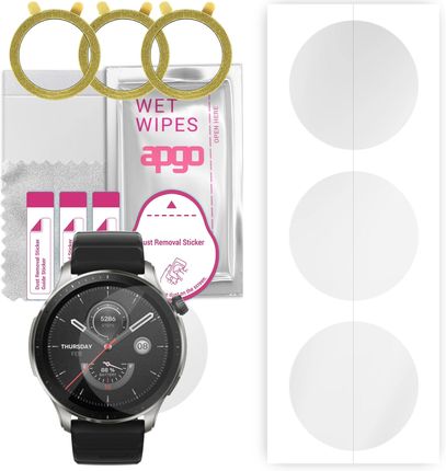 Apgo 3x Folia hydrożelowa do Amazfit GTR 4 - Smartwatch Hydrogel Protection Ochrona na ekran smartwatcha