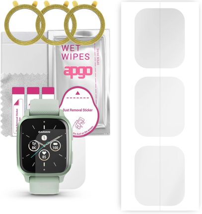 Apgo 3x Folia hydrożelowa do Garmin Venu Sq 2 - Smartwatch Hydrogel Protection Ochrona na ekran smartwatcha