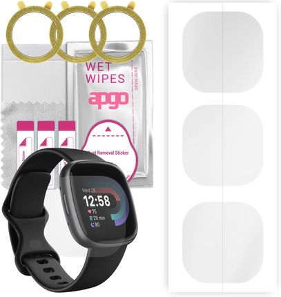 Apgo 3x Folia hydrożelowa do Fitbit Versa 4 - Smartwatch Hydrogel Protection Ochrona na ekran smartwatcha