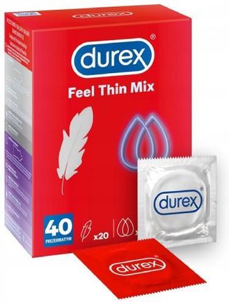 DUREX Feel Thin Prezerwatywy cienkie mix, 40 sztuk 