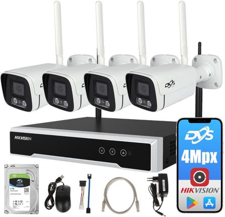 Dvs Digital Video System Zestaw Monitoringu Wifi 4Mpx Quadhd / Hikvision + Dvs