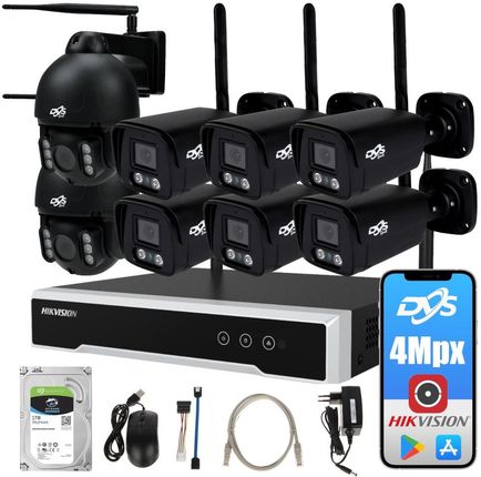 Dvs Digital Video System Zestaw Monitoringu Wifi Czarne Kamery 3+1 4Mpx Quadhd / Hikvision + Dvs