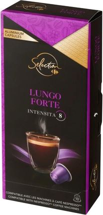 Carrefour Selection Lungo Forte Kapsułki z kawą mieloną 52 g (10 sztuk)