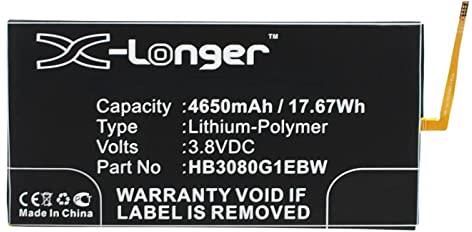 Vhbw Batteria Per Laptop Huawei EE Eagle E Honor S8-701u/w - 4650mAh, 3.8V, Li-Poly, Ricambio HB3080G1EBC