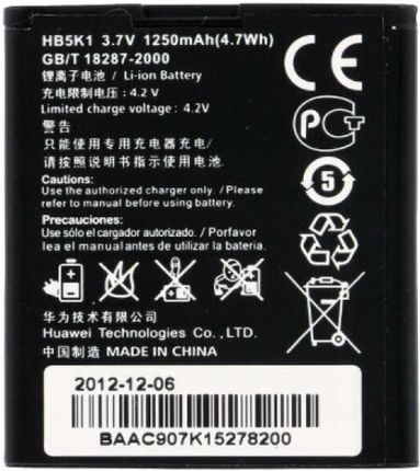 HUAWEI Bateria do SonicU8661 HB5K1 1250 mAh 3,7V