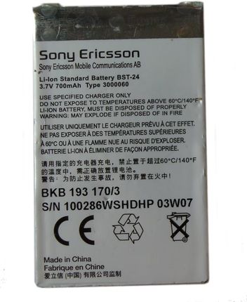 Sony Ericsson Org Bateria BST-24 T200 T202 T208