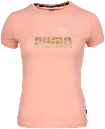 Koszulka dla dzieci Puma ESS+ Logo Tee brzoskwiniowa 587041 91