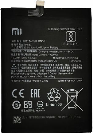 Xiaomi Bateria BN53 Redmi Note 9 Pro M2003J6A1I