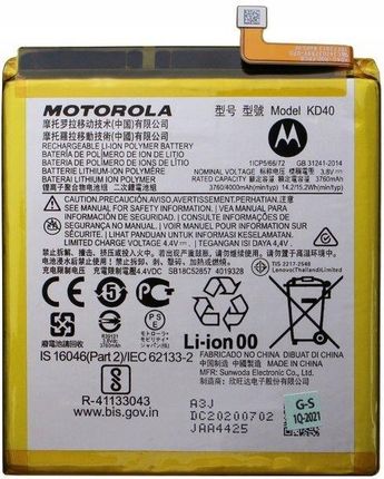 Motorola Oryginał Akumulator Bateria KD40 G8 Plus