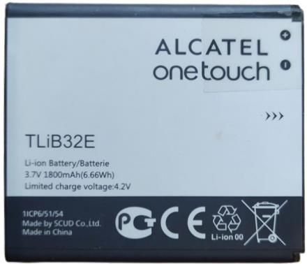 Battery for Alcatel One Touch 997D Li-ion 3.7V 1650mAh - CAB32E0000C1, CAB32E0002C1, TLiB32E, TLiB5AF, CAB32E0000C2