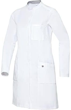 BP 1752 130 0021 36n Blouse Médicale Pour Femme, Manches Longues, Système De Levage Des Bras, Pur Coton, 205 G/m², Blanc, 36