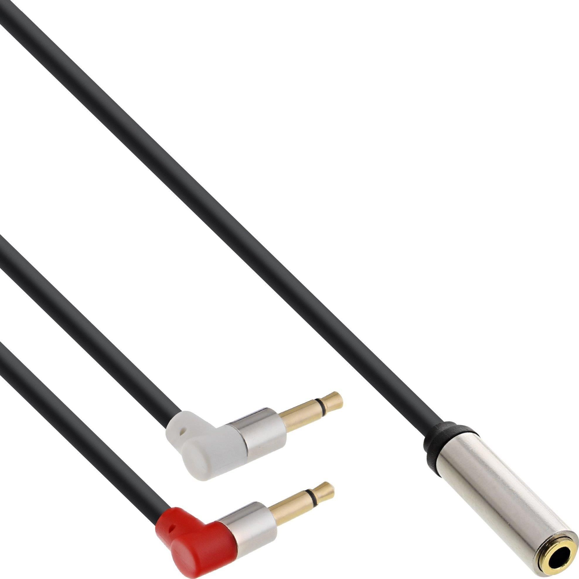 Inline Slim Audio Plane headphone adpter cable, 2x 3.5mm M to F 3pin