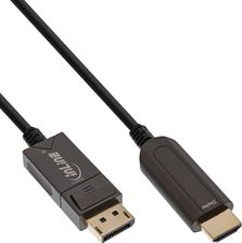 Inline DisplayPort to HDMI AOC converter cable, 4K/60Hz, czarny, 15m (17180B)