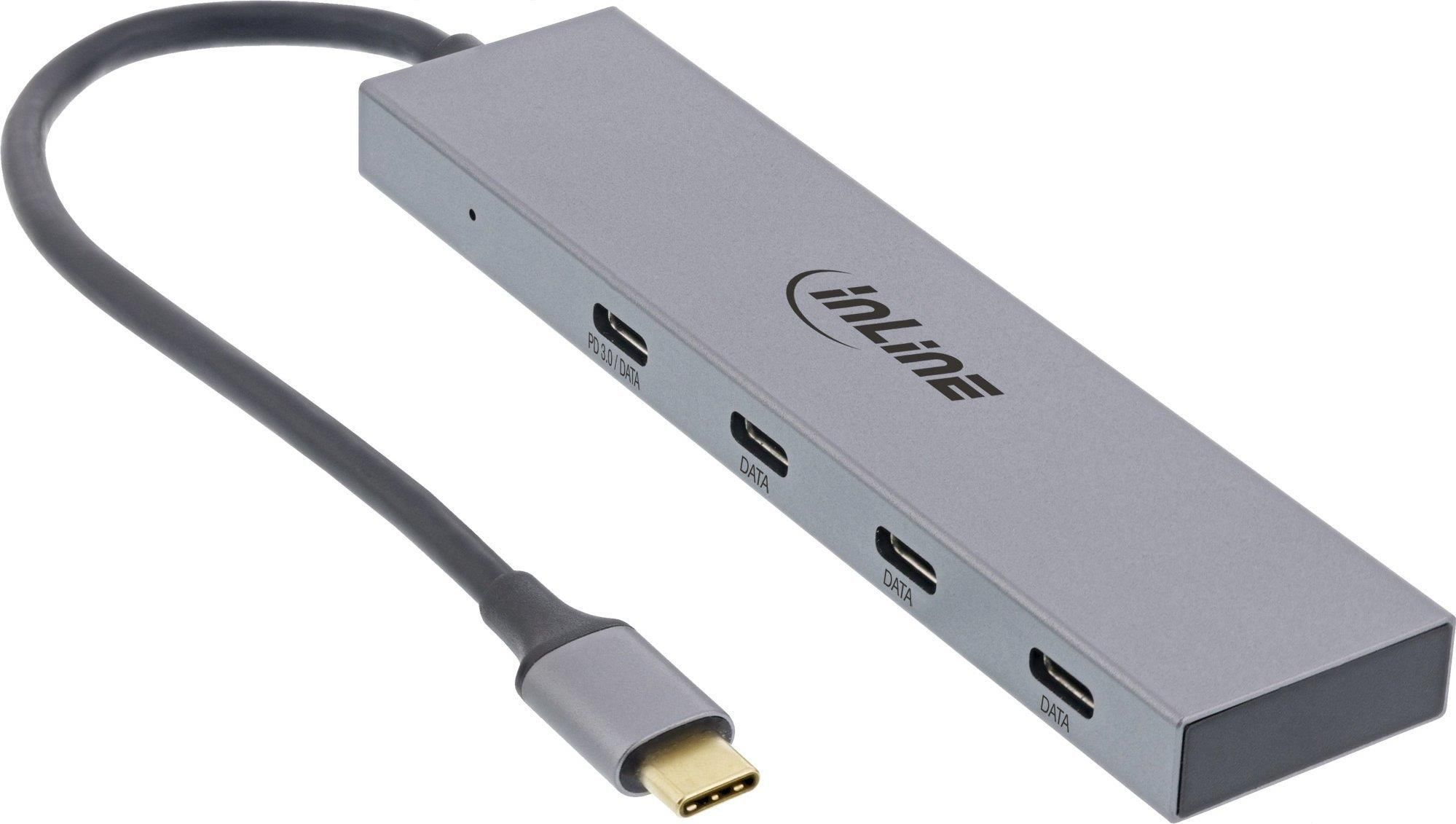 Hub USB Inline HUB USB 3.2 Gen.2 Hub, TypeC to 4 Port (1 power through