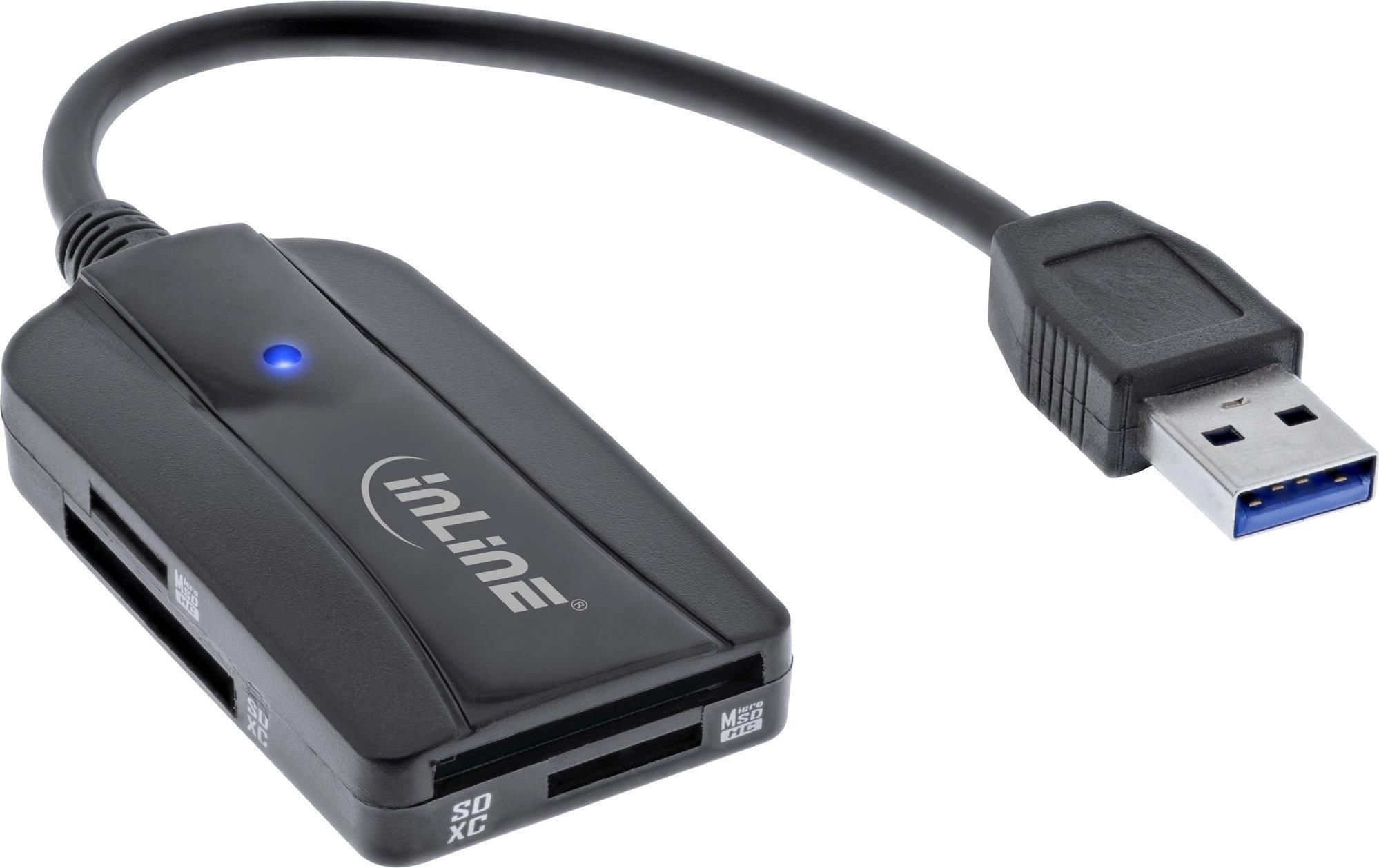 InLine USB-C Card Reader – 4 Slots Für SD/microSD (UHS-II), USB 3.1, Bis 5 Gbit/s, 16,5 Cm Kabel