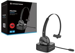 Conceptronic POLONA03BD bezprzewodowy zestaw słuchawkowy Bluetooth ze stacją ładującą bezprzewodową z mikrofonem tłumiącym hałas