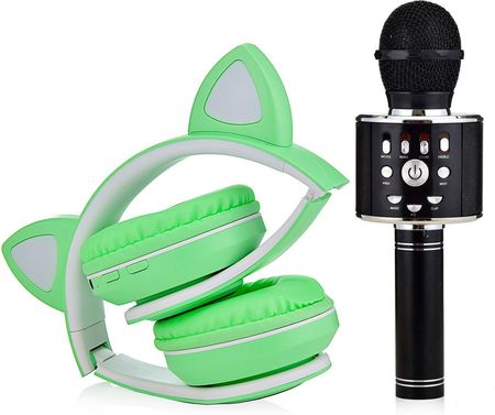 Webski Mikrofon Karaoke Głośny Z Lampkami Led DMX Echo