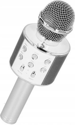 Wsier Bezprzewodowy Mikrofon Karaoke Z Głośnikiem, Srebrny