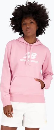New Balance Bluza Treningowa Damska Essentials Stacked Logo French Terry Hoodie Różowa Wt31533Hao
