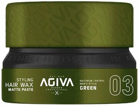 Agiva Wosk-Pasta Matowa Do Stylizacji Włosów Hair Wax Matte Paste 03 Green 155Ml