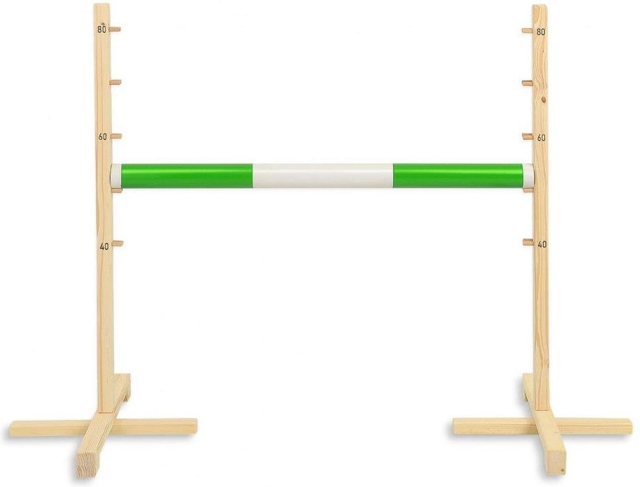 Obstacle Hobby Horse 120cm – Barre 50mm – Réglable 40-120cm – Vert – Entraînement Saut