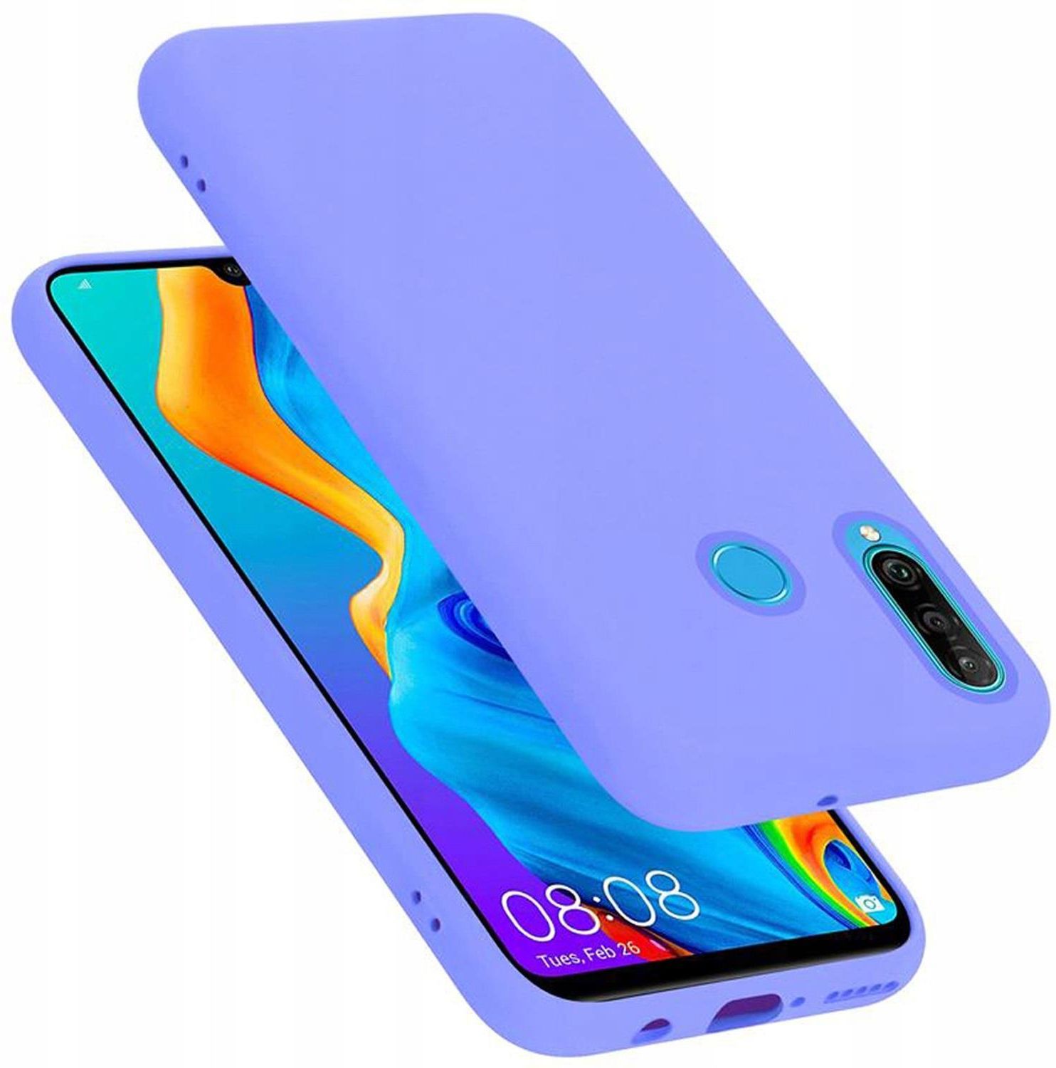 CADORABO Custodia In Silicone TPU Con Applicazione Di Finta Pelle Nobile Cover Per P30 Lite Nero Profondo 102036223