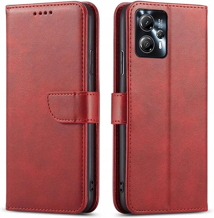 TEYYOS Cover Portafoglio In Pelle Per Motorola Moto G13 4G/G23 4G: Custodia A Libro Con Slot E Supporto. Colore Rosso