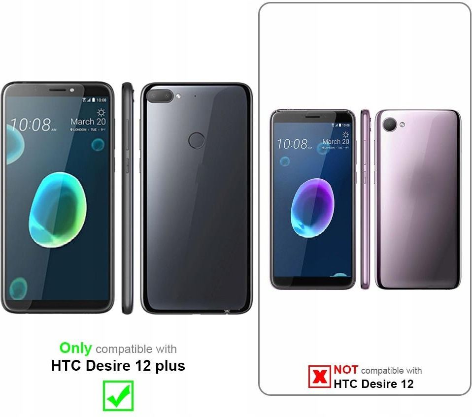 Cadorabo Custodia Libro Portafoglio Per HTC Desire 12 PLUS - Classy Blu Scuro Con Slot Carte E Chiusura Magnetica