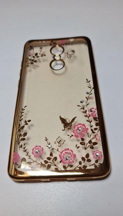 Nemo Etui Xiaomi Redmi Note 4/4X Cyrkonie Kwiaty Złoty