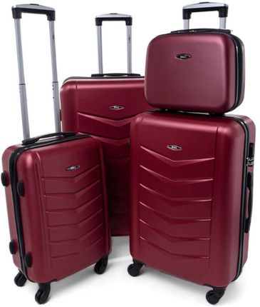 Zestaw 3 walizek + Kuferek KEMER RGL 520 Bordowy