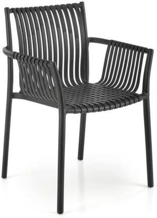 Krzesło ogrodowe K492, plastikowe, do ogrodu, na balkon, czarne