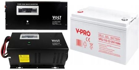 Zasilacz awaryjny Volt Sinus Pro 2400 W 2400VA/1600W + akumulator żelowy Volt GEL VPRO Premium 12V 110Ah