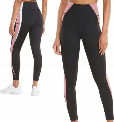 Legginsy damskie Puma Evostripe High Waist 7/8 czarno-różowe 589158 01