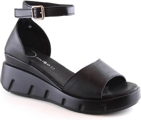 Skórzane sandały damskie czarne Filippo DS4455