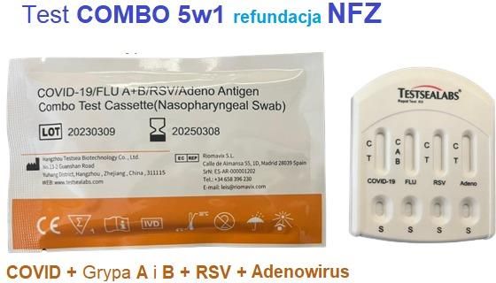 Test COMBO 5w1 COVID + Grypa AiB + RSV + Adenowirus - Opinie i ceny na ...