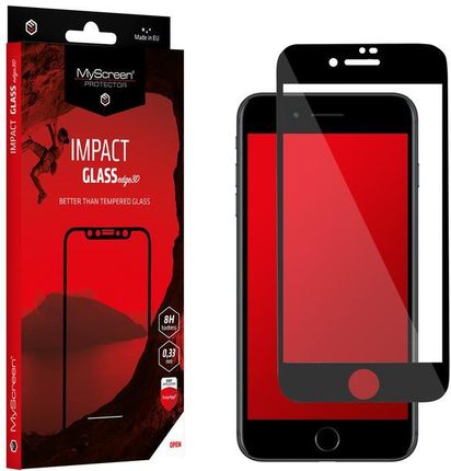 Lamel Apple Iphone 7/8/Se 2020 Antyuderzeniowe Szkło Hybrydowe Na Cały Ekran Myscreen Impact Glass Edge3D (Czarna Ramka)