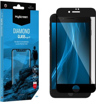 Lamel Apple Iphone 7/8/Se 2020 Szkło Hartowane Na Cały Ekran Myscreen Diamond Glass Edge3D (Czarna Ramka)