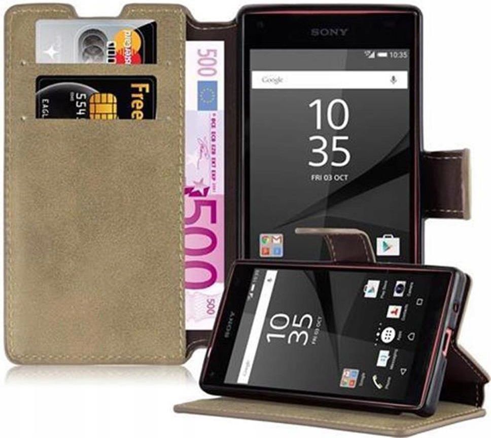 Cadorabo Custodia A Portafoglio Per Sony Xperia Z5 Compact - Classy Nero, Con Slot Carte E Chiusura Magnetica