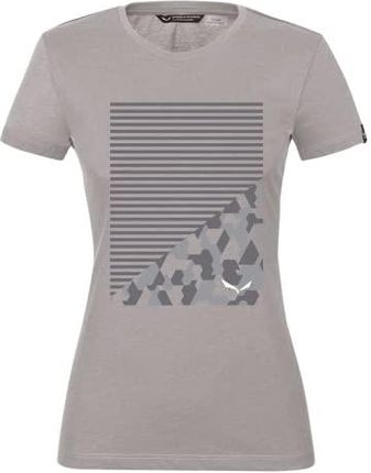 Salewa T-shirt damski Geometric Dry W Heather Grey/Camou&stripes 48