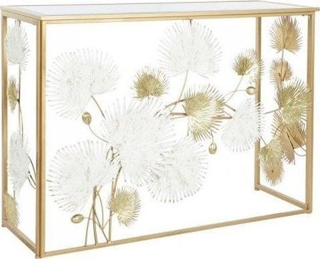 Dkd Home Decor Konsola 108X37X80 Cm Lustro Złoty Metal Biały 12786345