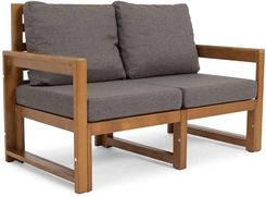 Edomator Mała Sofa Malta 2 Osobowa Brązowy Grafit Ogród Taras Balkon Skandynawski 31500