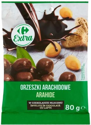 Carrefour Extra Orzeszki arachidowe w czekoladzie mlecznej 80 g