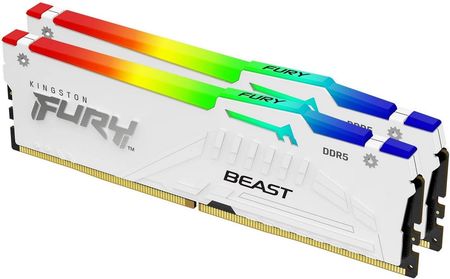 Pamięć RAM Kingston Fury Beast White RGB DDR5 32GB 5600MHz CL40 (KF556C40BWAK232)