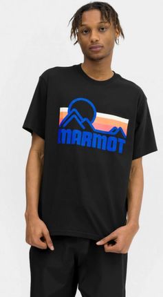 Męski t-shirt z nadrukiem Marmot Coastal - czarny