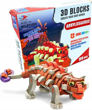 Midex Dinozaur Klocki Piankowe Miękkie Puzzle 3D 98El