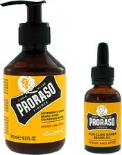 Zdjęcie Proraso Szampon Do Brody Wood & Spices 200Ml + Olejek Do Brody Wood & Spices 30Ml - Poręba