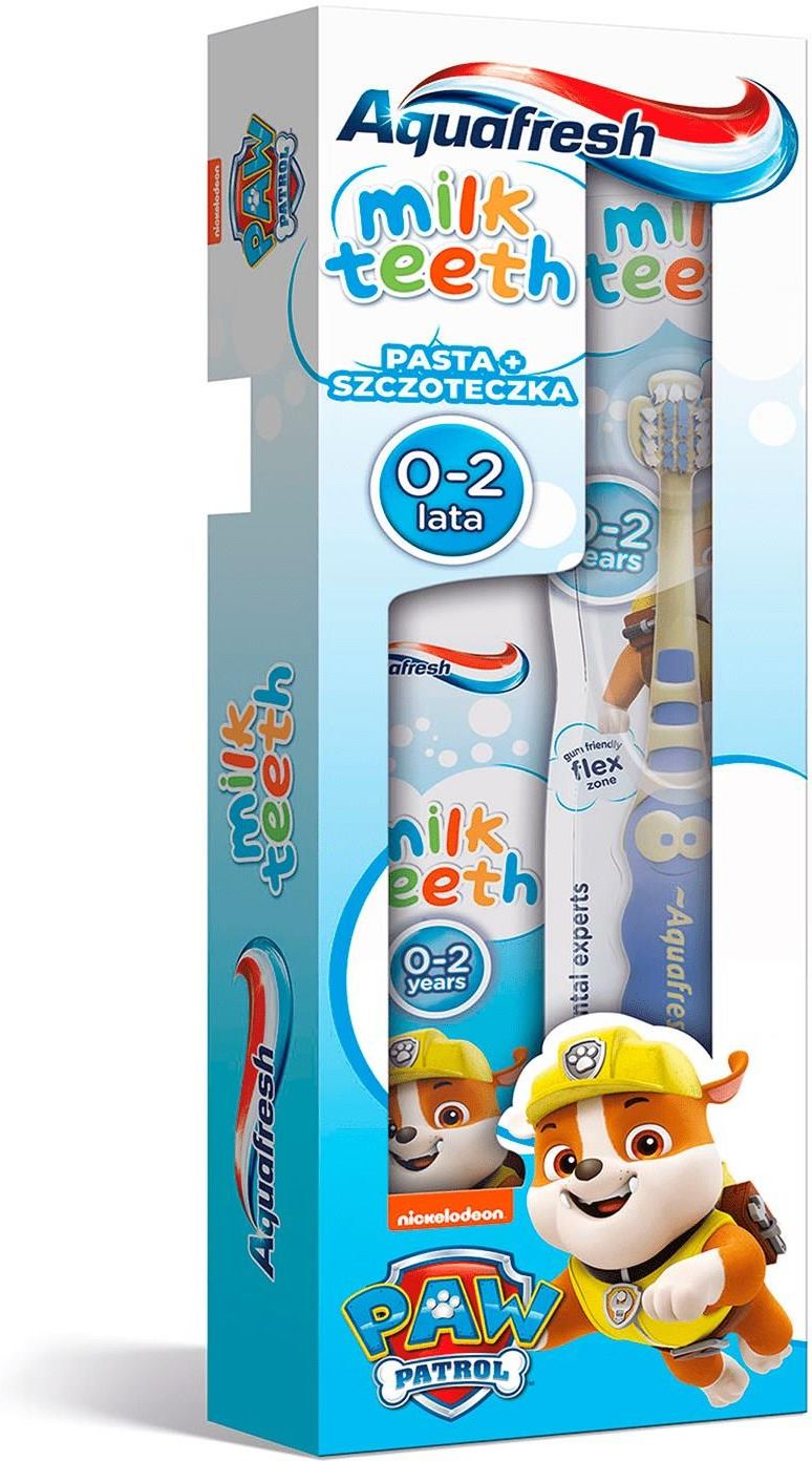 Aquafresh Milk Teeth Pasta 50ml + Szczoteczka do zębów dla dzieci 0-2 ...