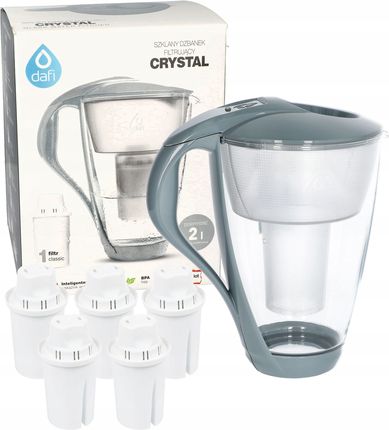 Dzbanek filtrujący Dafi Crystal LED 2L Stalowy + 5szt. Filtr Classic