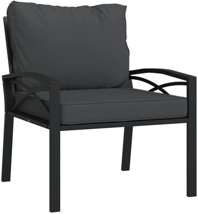 Krzesło Ogrodowe Z Szarymi Poduszkami 68X76X79cm Stal