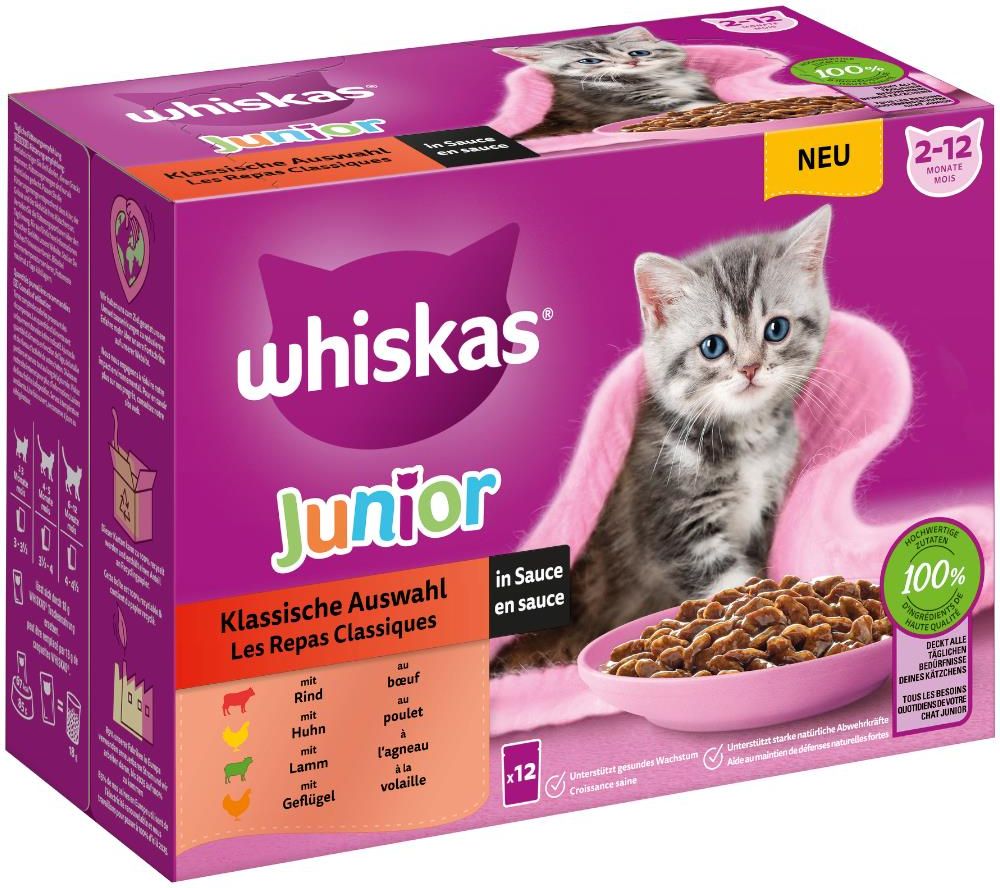 Karma Whiskas Junior W Saszetkach Wybór Dań Klasycznych W Sosie 12x85g Ceny i opinie Ceneo.pl